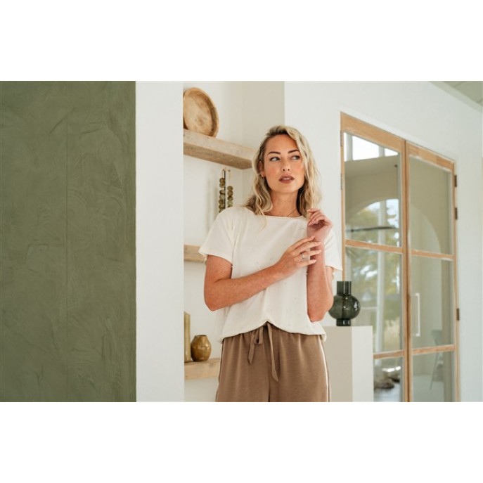 Andco Woman T-shirt Terese parels Beige